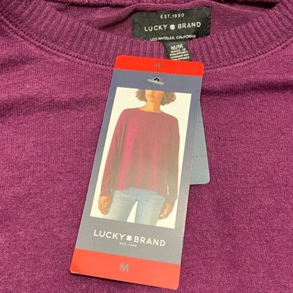 Lucky Brand Women's Cozy Knit Sweater Medium Potent Purple Crewneck Top NWT - Picture 7 of 8